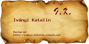 Iványi Katalin névjegykártya