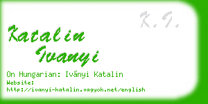 katalin ivanyi business card